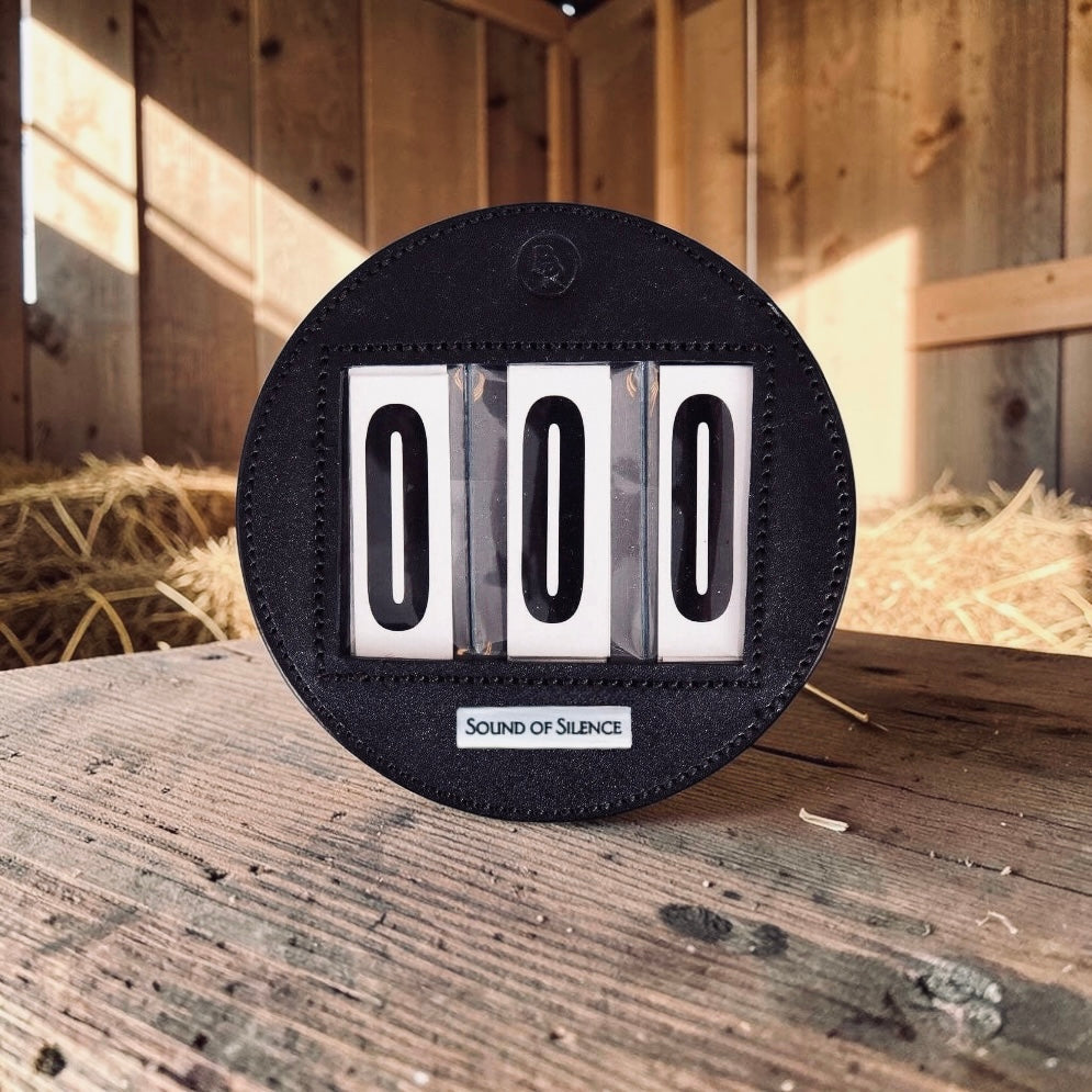 Personalisierte Startnummer Leather Round Black