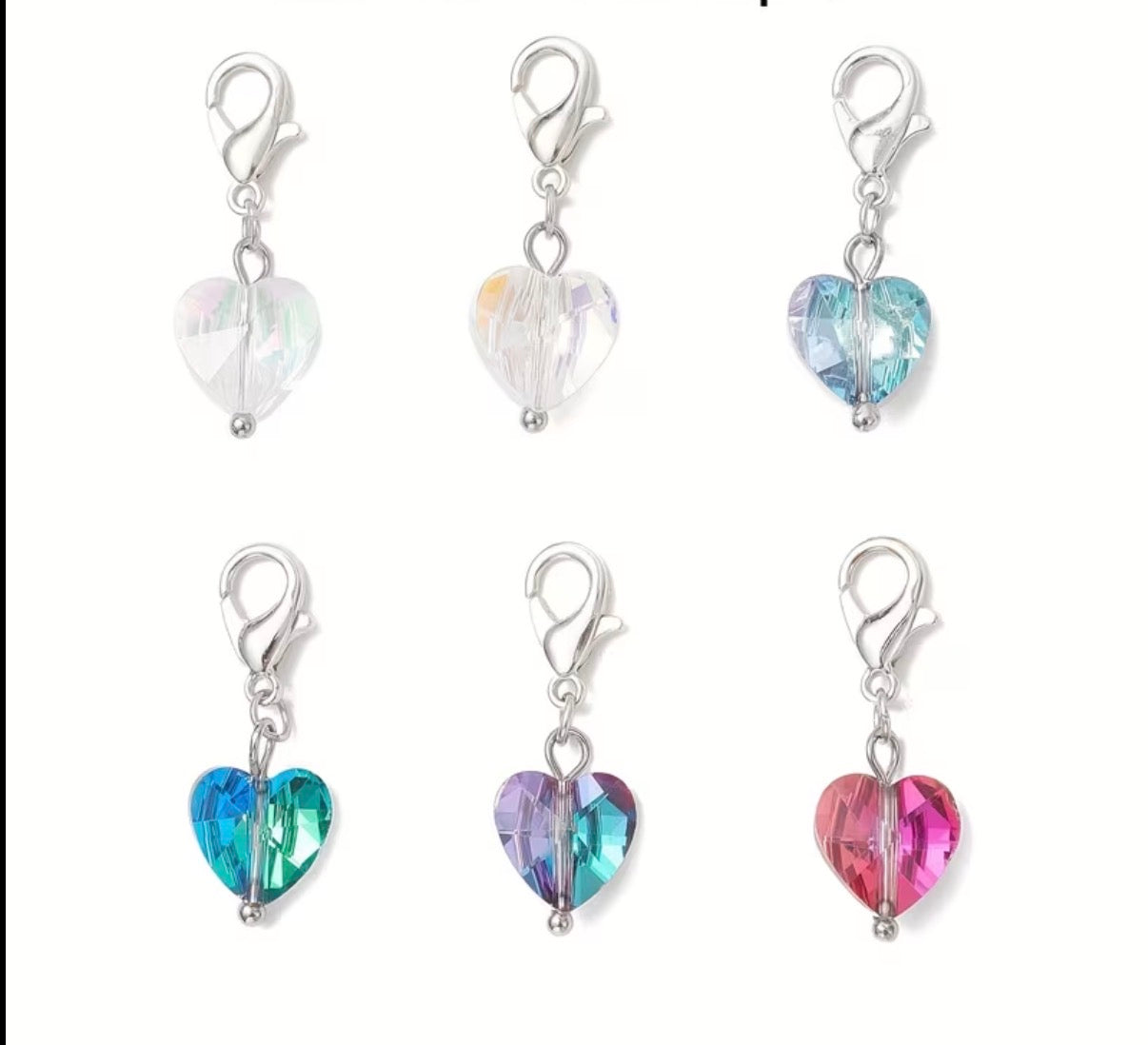 Diamond Heart Silver Charm