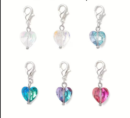 Diamond Heart Silver Charm