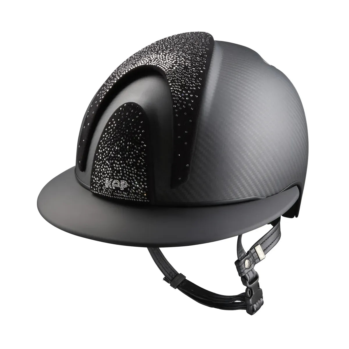 KEP E-LIGHT Carbon-Reithelm / Mattschwarz / Nebula Schwarz & Silber / Polo