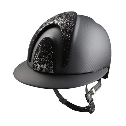 KEP E-LIGHT Carbon-Reithelm / Mattschwarz / Nebula Schwarz & Silber / Polo