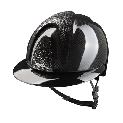 KEP E-LIGHT Carbon-Reithelm / Glossy Black / Nebula Schwarz & Silber / Polo