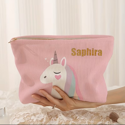 Schminktasche Unicorn mit Wunschnamen
