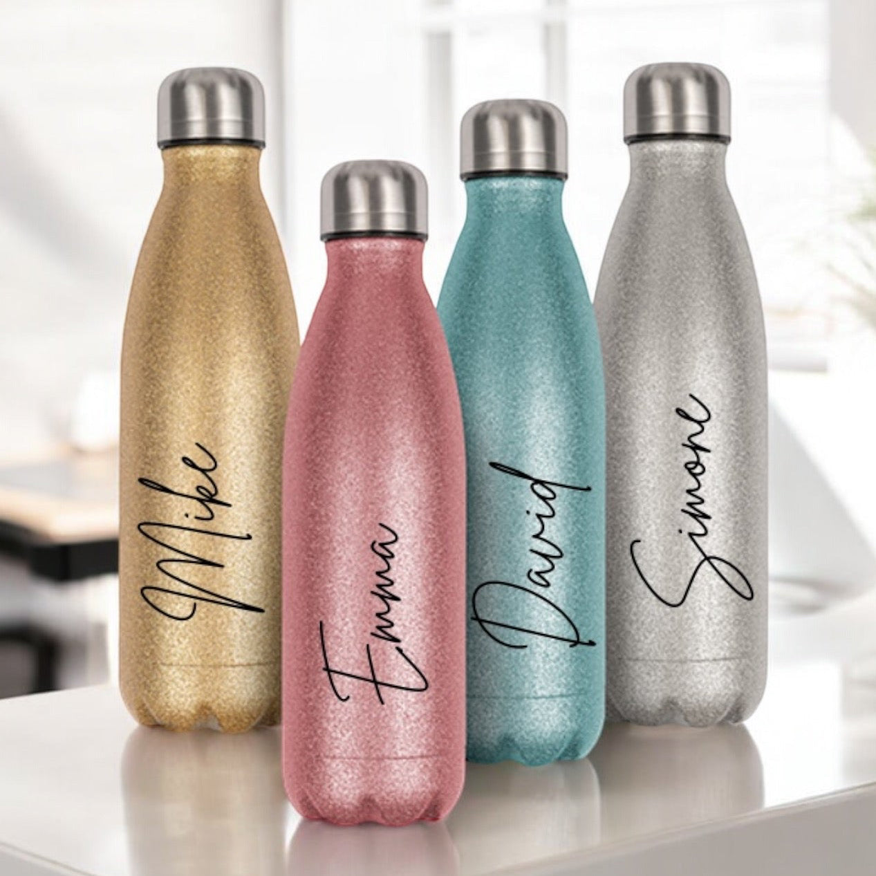 Individuelle Glitzerthermosflasche Simple Chic