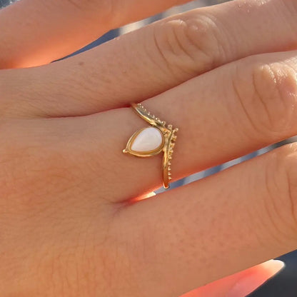 Ring Alba | Weisser Achat